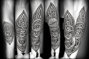 shiva trident with compass on forearm tattoo idea