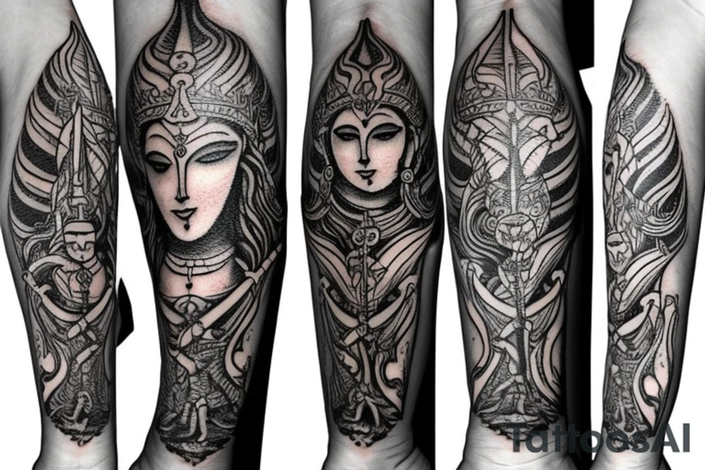shiva trident  on forearm tattoo idea