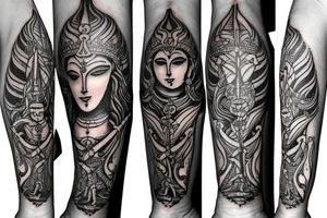 shiva trident  on forearm tattoo idea