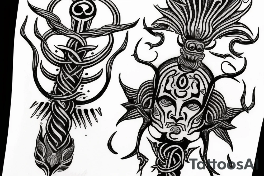 shiva trident  on forearm tattoo idea