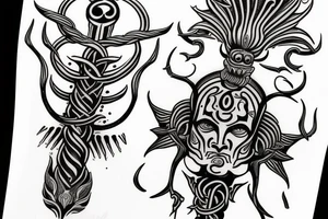 shiva trident  on forearm tattoo idea