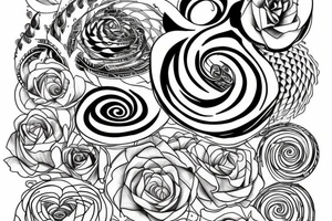 Elements of time, symbols of love, spiral staircase tattoo idea