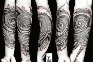 Arm tattoo, Elements of time, symbols of love, spiral staircase tattoo idea