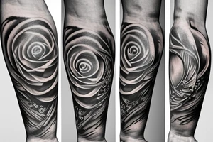 Arm tattoo, Elements of time, symbols of love, spiral staircase tattoo idea