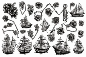 Chains breaking and ships burning tattoo idea