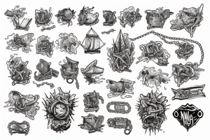 Chains breaking and ships burning tattoo idea