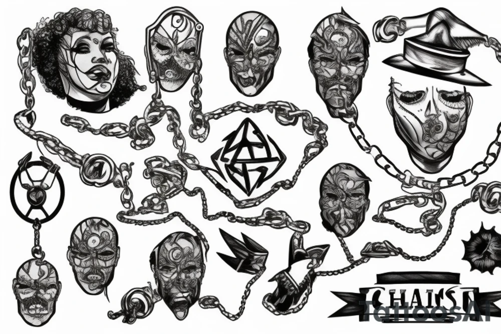Chains breaking and ships burning tattoo idea