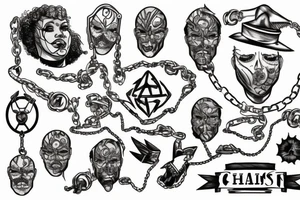 Chains breaking and ships burning tattoo idea