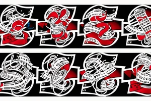 Quarter note wearing a red bandana tattoo idea