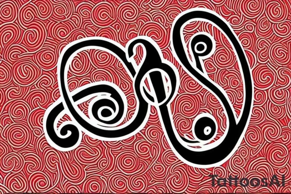 Treble clef with a red bandana tattoo idea