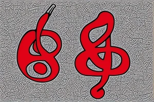 Treble clef with a red bandana tattoo idea