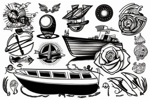 A boat at the space tattoo idea