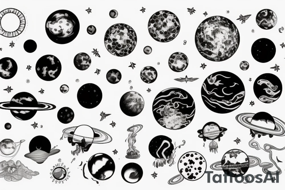 Solar system tattoo idea