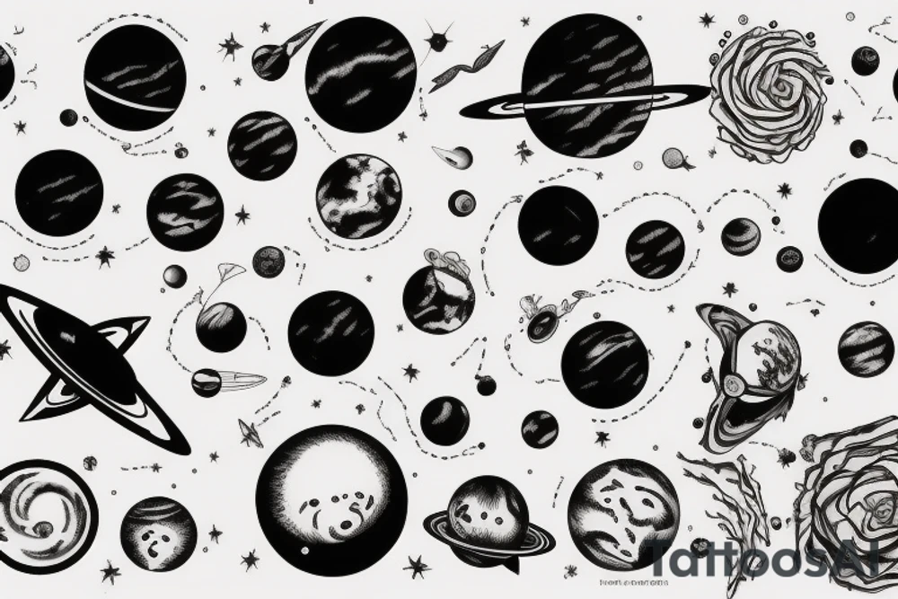 Solar system tattoo idea