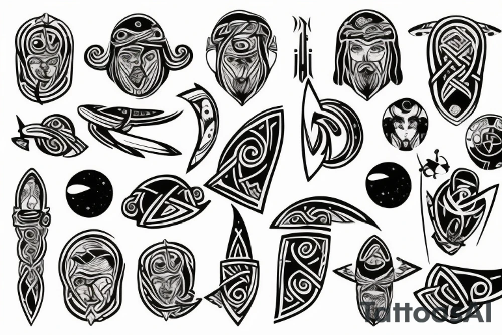 Viking in space tattoo idea