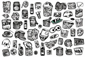 Trash polka tattoo idea