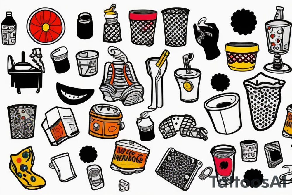 Trash polka tattoo idea