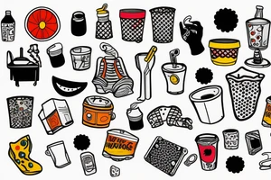Trash polka tattoo idea