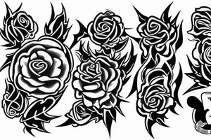 Three roses with smoke, a Wu Tang symbol an ank and pyramids tattoo idea