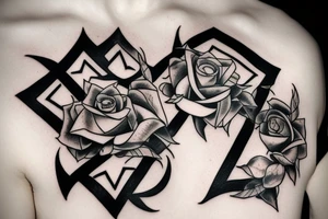 Three roses with smoke, a Wu Tang symbol an ank and pyramids tattoo idea