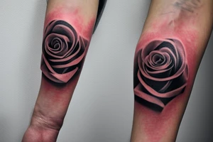 3 roses going up arm with smoke and an ahnk tattoo idea