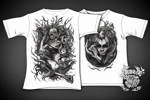 Demon burning in hell sleeve tattoo idea