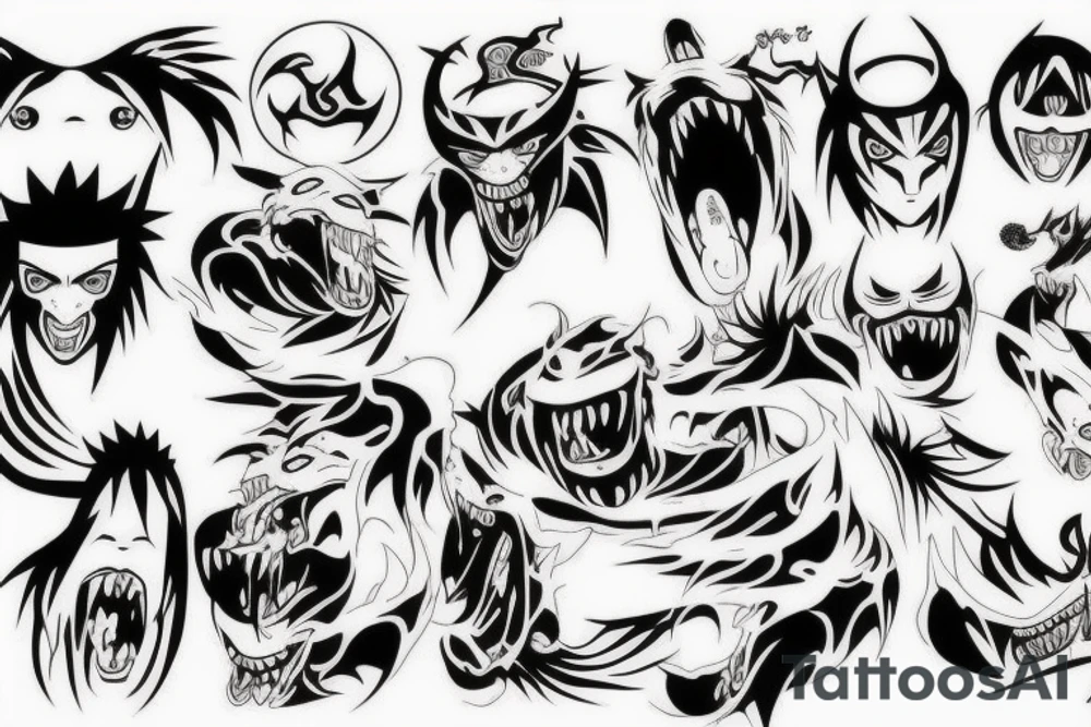 Demon from naruto anime tattoo idea