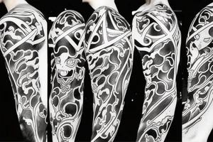 Demon from naruto anime with kunai tattoo idea