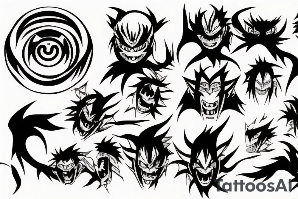 scary demon from naruto anime tattoo idea