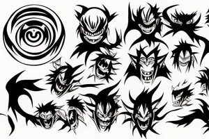 scary demon from naruto anime tattoo idea