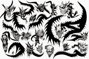 scary demon from naruto anime tattoo idea