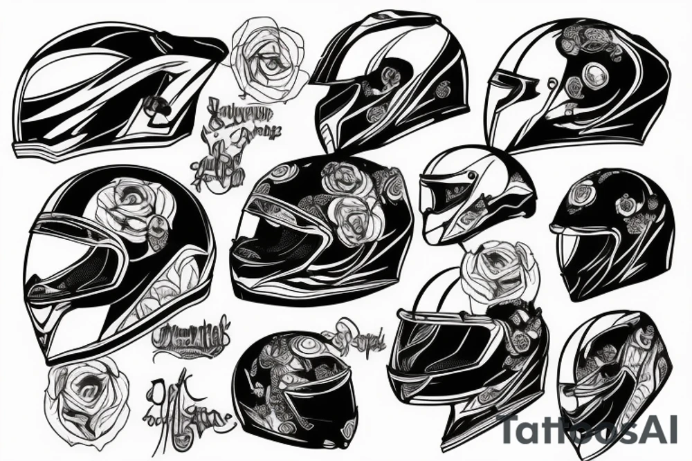 Motorcycle helmet tattoo idea