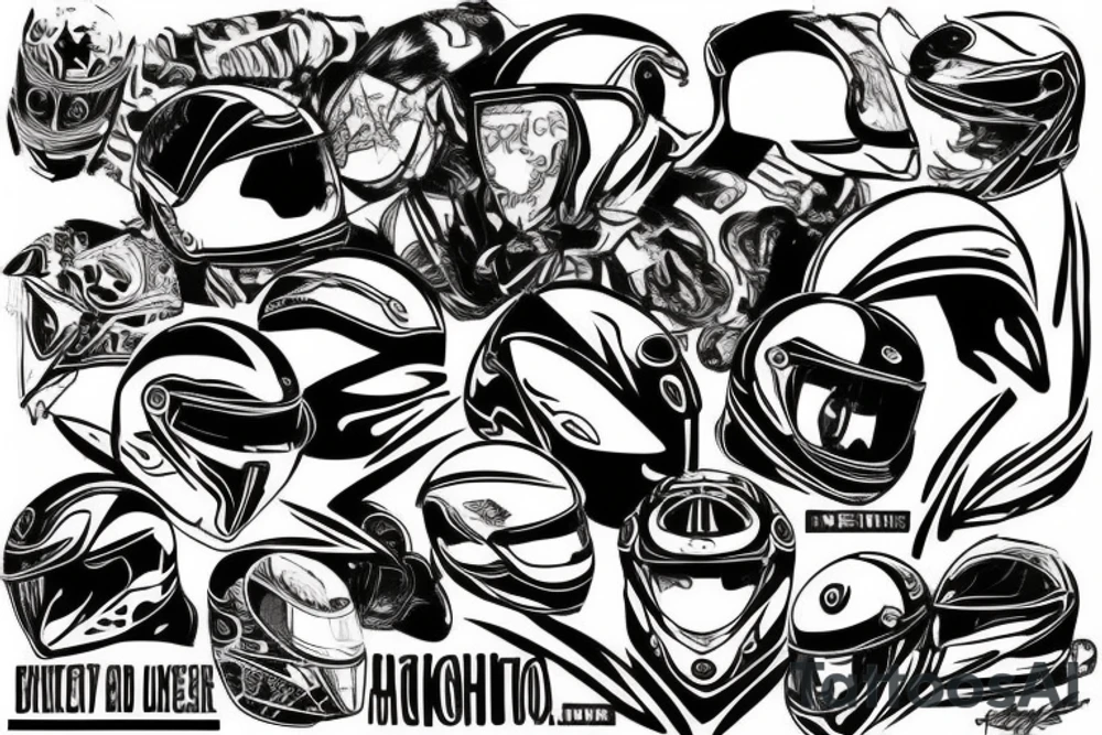 Motorcycle helmet tattoo idea