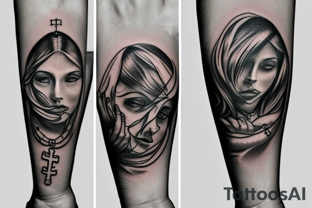 Rosary wrapped around wrist tattoo idea