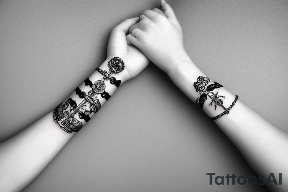 Rosary wrapped around wrist tattoo idea