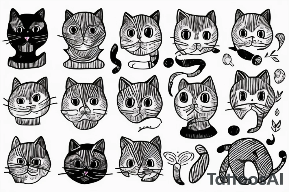 Cat, forest tattoo idea
