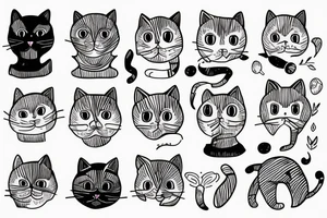 Cat, forest tattoo idea