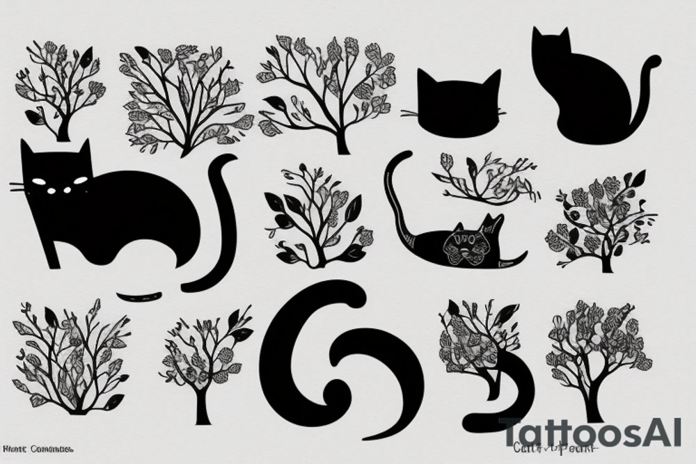 Cat, forest tattoo idea