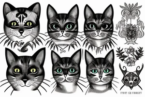 Cat hide in the forest tattoo idea