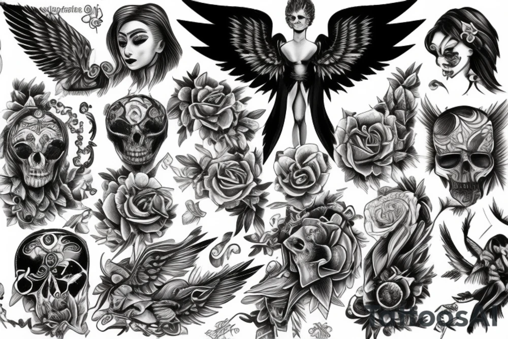 Fallen angel tattoo idea