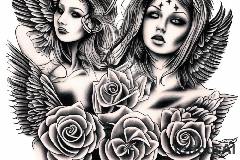 Fallen angel tattoo idea