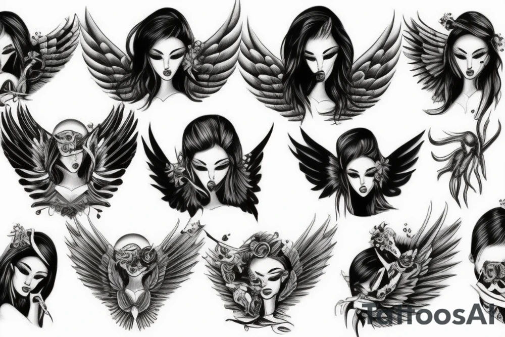 Fallen angel tattoo idea