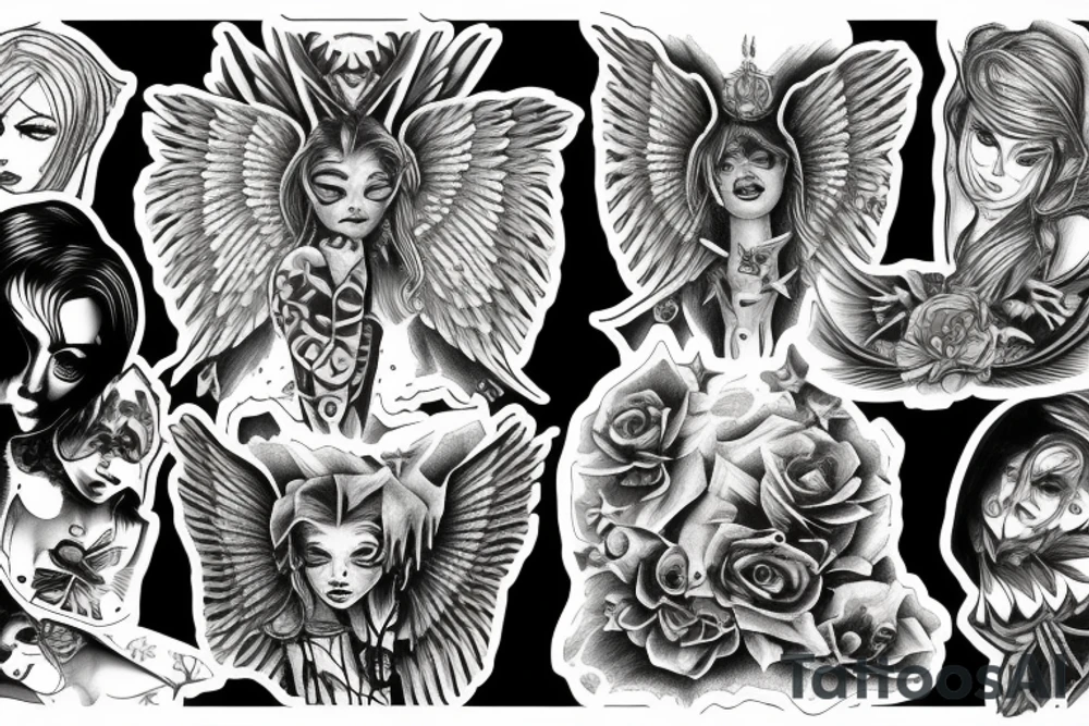 Fallen angel tattoo idea