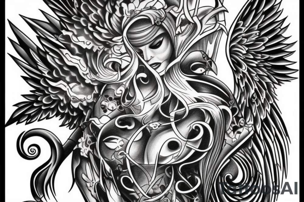 Fallen angel tattoo idea