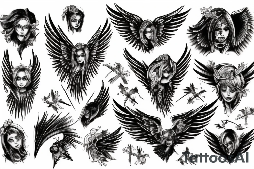 Fallen angel tattoo idea