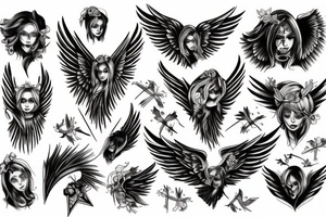 Fallen angel tattoo idea