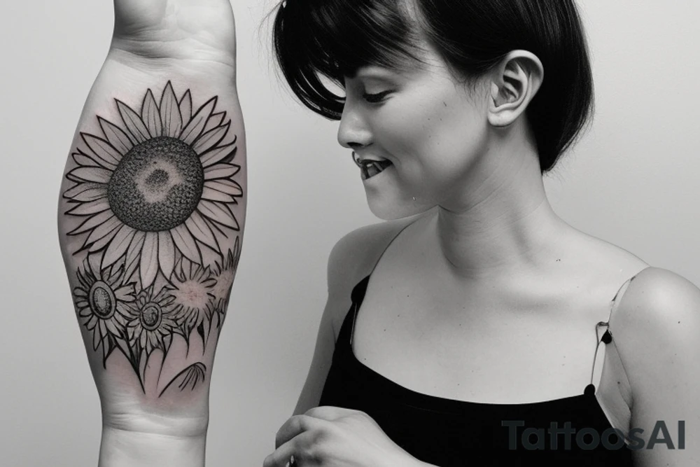 sunflower tattoo idea
