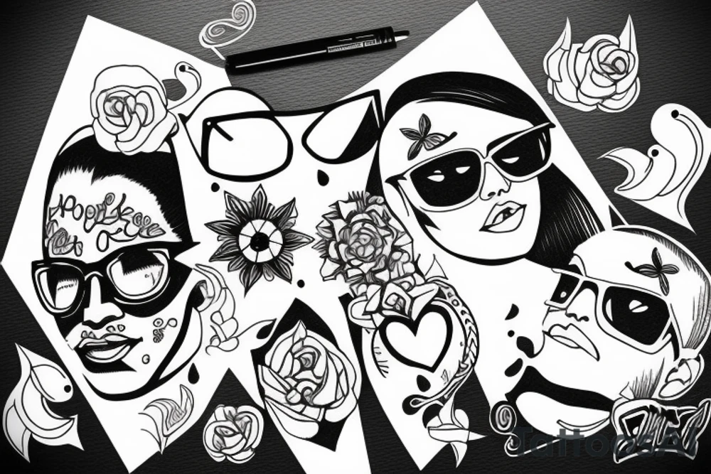 Double ınfinity tattoo with shades, symmetrical tattoo idea