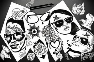 Double ınfinity tattoo with shades, symmetrical tattoo idea