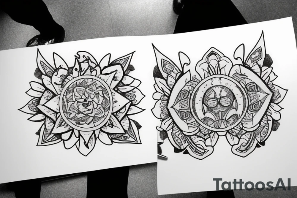 Double ınfinity tattoo with shades, symmetrical tattoo idea